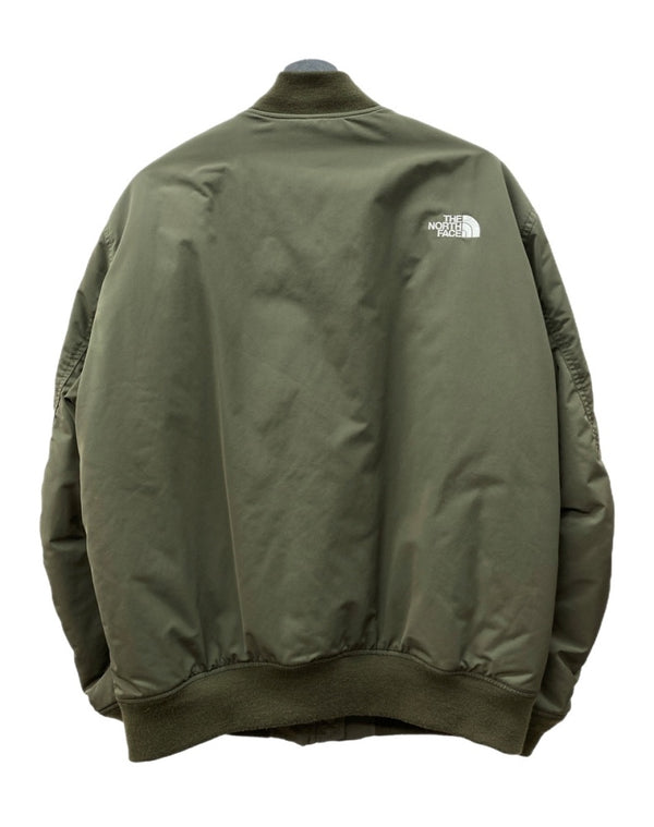 ザノースフェイス THE NORTH FACE INSULATION BOMBER JACEKT インサレーション ボンバー ジャケット ジップアップ MA-1 アウトドア アウター 緑 NY82132 ジャケット ロゴ カーキ Lサイズ 104MT-1782