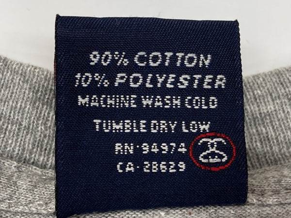 ステューシー STUSSY OLD オールド 紺タグ 90's USA製 ワールドツアー THE NEXT LEVEL ミレニアム限定 半袖 カットソー クルーネック アイコニック ロゴ GRAY 灰色 Tシャツ プリント グレー Lサイズ 104MT-1776