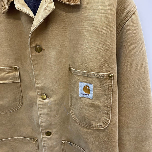 【曜日割引対象外】 カーハート Carhartt 90's 00's ミシガンチョアコート カバーオール ジャケット ベージュ 201MT-4494 VB