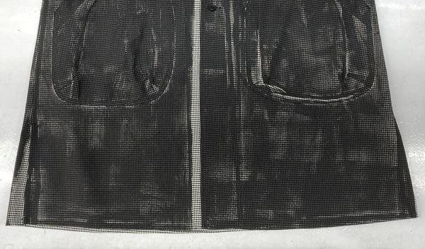 ヨウジヤマモト Yohji Yamamoto POUR HOMME ROLLER PRINT LONG BLOUSE ローラー プリント ロング ブラウス 千鳥柄 長袖 灰 HG-B26-043 サイズ 3 コート 総柄 グレー 104MT-1575