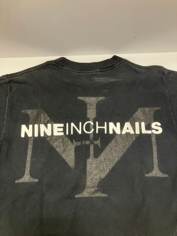 バンド band 90's 90s ALL SPORT Nine inch nails box logo ナインインチネイルズ ボックスロゴ Tシャツ ブラック Lサイズ 101MT-3198