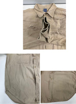 ヴィンテージ vintage 50's 50年代 SEARS ROEBUCKS HERCULES MOUNTAIN CLOTH シアーズ ヘラクレス ワークシャツ 猫目ボタン チノ アーミークロス - 長袖シャツ ベージュ 101MT-5024