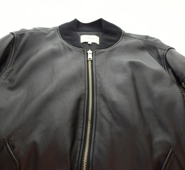 エムエスエムエル  MSML  OVERSIZED LEATHER MA-1 JACKET オーバーサイズレザー ジャケット 黒  M11-02A5-JK01 ジャケット 無地 ブラック Mサイズ 103MT-398