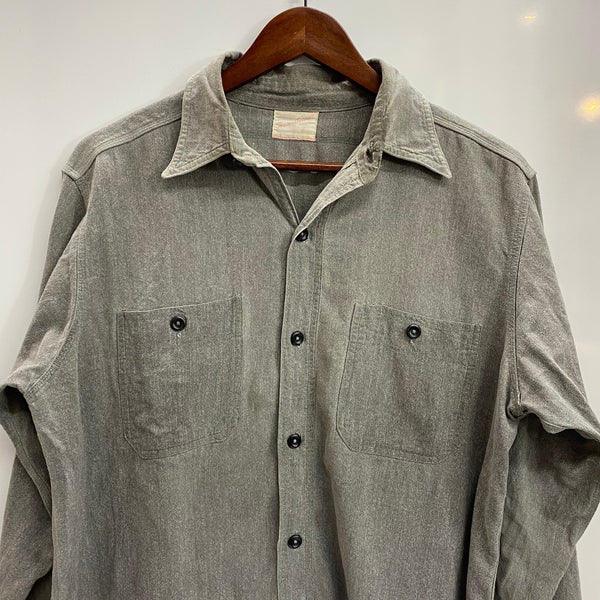 【曜日割引対象外】 ヴィンテージ vintage 40's 50's Homesteader MONTGOMERY WORD Black Chambray ブラック シャンブレーシャツ 長袖シャツ ブラック 201MT-4189 VB