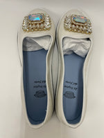 レジーネデルフォルテ Le Regine del Forte 装飾 フラットシューズ レディース靴 スリッポン ホワイト 37 601sh-17