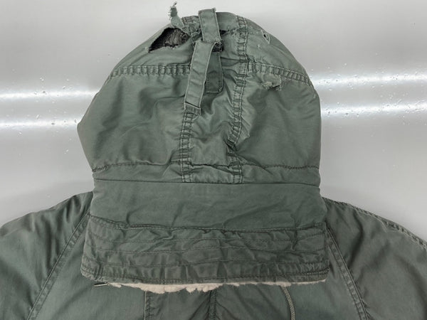 ミリタリー Military N-3B FLIGHT JACKET フライト ジャケット ジップアップ ファー フード 軍物 ARMY アウター 灰 ジャケット 無地 グレー Sサイズ 104MT-1869