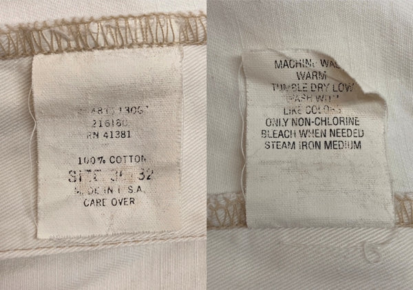 ダブルアールエル RRL 90s CHINO PANTS チノ パンツ ワーク 三ツ星タグ USA製 トラウザーズ Ralph Lauren 白 無地 チノパン ホワイト 104MB-338