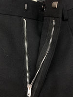 ビューティフルピープル beautiful people LOGO GABARDIN WIDE STRAIGHT PANTS ロゴ ギャバジン ワイド ストレート パンツ ジップフライ 黒 無地 1425105003 スラックス ブラック サイズ 38 104MB-254