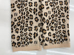 フェンディ FENDI オールド OLD レトロ ニット ラウンドネック 総柄 ロゴ ウール ビスコース レーヨン MADE IN ITALY イタリア製  セーター ヒョウ柄・レオパード柄 ベージュ SIZE40 104LT-248