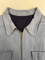 ヴィンテージ vintage 50s 50's 50年代 レーヨン ギャバジンジャケット 絣 かすり ギャバ SERVAL ZIPPER VINTAGE ヴィンテージ 青 ジャケット ブルー 101MT-5198