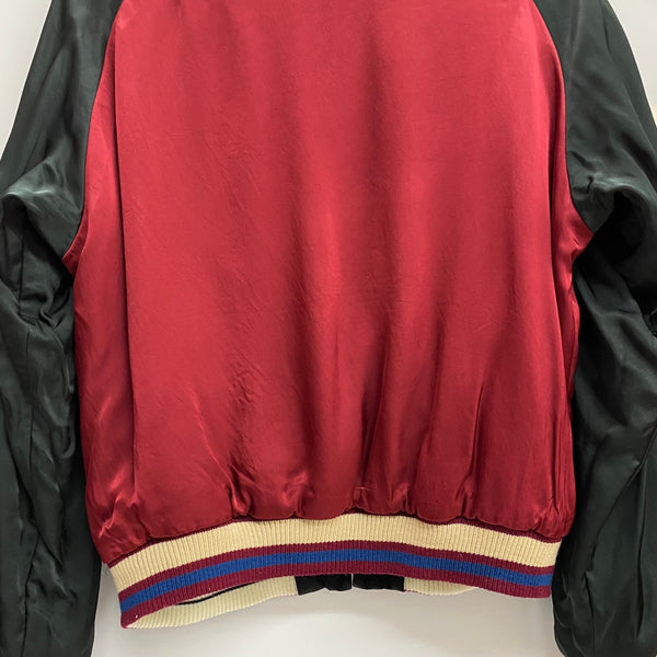 【曜日割引対象外】 スカルフライト SKULL FLIGHT MYOSEN スカジャン タグ欠損 ジャケット レッド 201MT-4716 VB