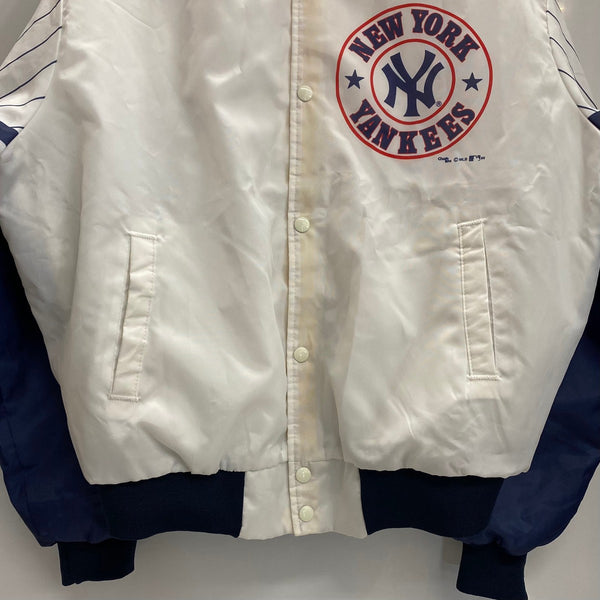【曜日割引対象外】 ヴィンテージ vintage 80's チョークライン CHALK LINE MLB USA製 ナイロン ジャケット ホワイト Lサイズ 201MT-4208 VB