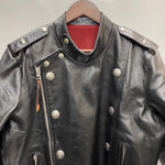 【曜日割引対象外】 アメカジ系 leather item ダブル レザー ライダースジャケット IDEAL CONMAR ZIPPER ジャケット ブラック 201MT-3735 VB