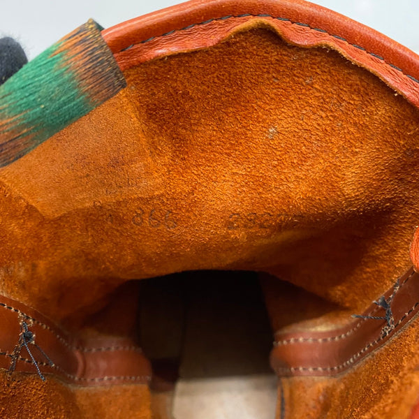 【曜日割引対象外】 レッドウィング RED WING 90's USA製 緑犬タグ 6.5 E ペコスブーツ メンズ靴 ブーツ ペコスタイプ ブラウン 25cmサイズ 201-shoes1474 VB