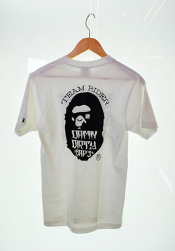 アベイシングエイプ  A BATHING APE  ロゴ プリント 半袖Tシャツ 白 Tシャツ プリント ホワイト Sサイズ 103MT-654