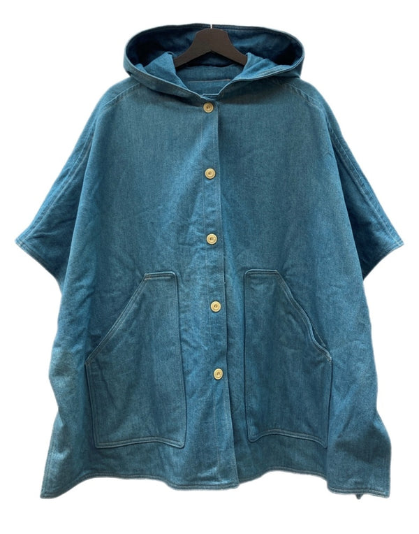 リーバイス Levi's 23SS DENIM FAMILY BASEBALL CAPE ベースボール ケープ ポンチョ リバーシブル フード ジャケット 青 ジャケット 無地 ブルー XLサイズ 104LT-249