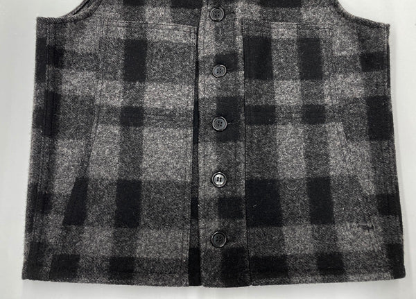 フィルソン FILSON MACKINAW WOOL VEST マッキーノ ウールベスト チェック USA製 黒 灰色 ベスト チェック ブラック 104MT-1938