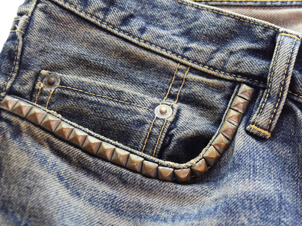 ヒステリックグラマー HYSTERIC GLAMOUR 加工デニム スリムストレート デニムパンツ 0242AP03 デニム ブルー 30 103MB-609