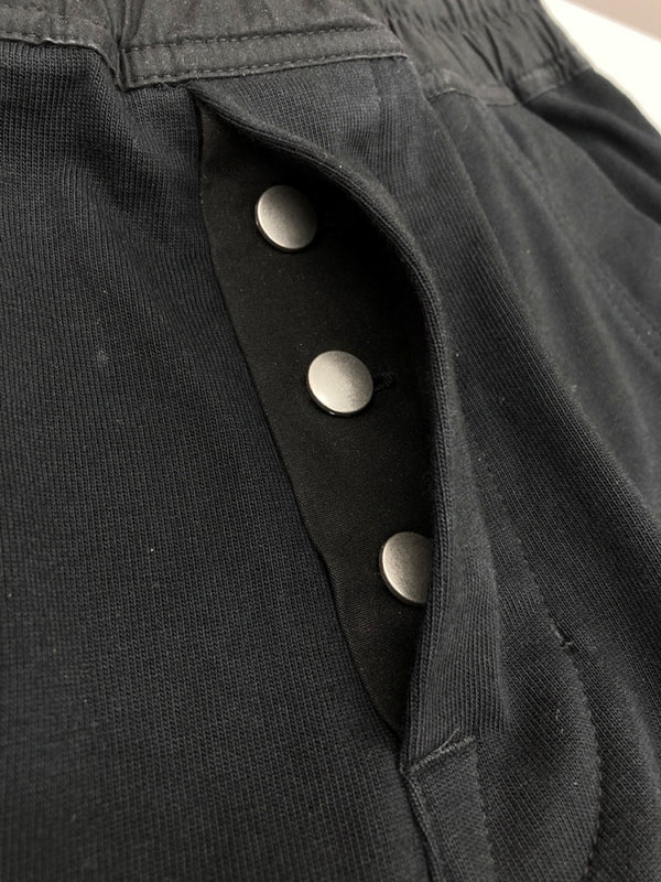 リックオウエンス Rick Owens 21SS MASTODON CARGO PANTS マストドン カーゴ パンツ スウェット ボタン ズボン 黒 無地 RU21S6396-BA カーゴパンツ ブラック US 38 104MB-384