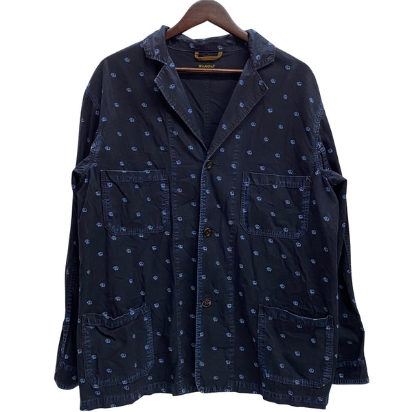 【曜日割引対象外】 キャピタル KAPITAL 3B 総柄 コットンジャケット ジャケット ネイビー XLサイズ 201MT-4236 VB