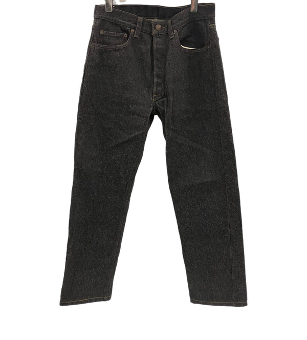 リーバイス Levi's 80's 80年代 赤文字501 先染めブラック ナイロンフットボタン サークルR ボタン裏653刻印 MADE IN USA アメリカ製 VINTAGE ヴィンテージ デニム ブラック W32L34 101MB-754