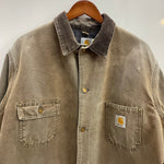 【曜日割引対象外】 カーハート Carhartt 90's Duck Chore Coat 裏地ブランケット カバーオール USA製 ジャケット ブラウン Lサイズ 201MT-3699 VB