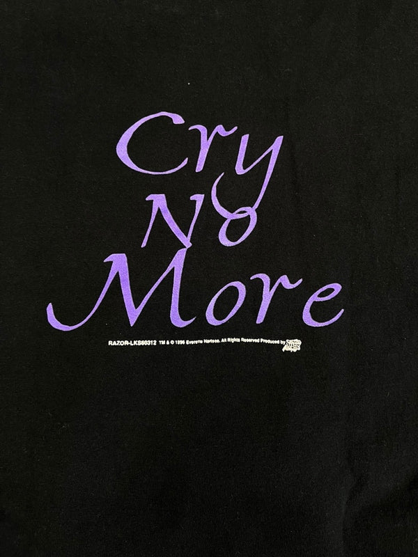 US US古着 90s ©1996 RAZOR Cry No More アメコミ レザー クライノーモア プリント コミックTシャツ Tシャツ ブラック Lサイズ 101MT-4668