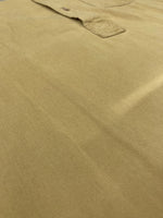 ダブルアールエル RRL 90s BAND COLLAR PULLOVER SHIRT バンド カラー プルオーバー シャツ ハーフ 三ツ星タグ Ralph Lauren 茶 長袖シャツ 無地 ブラウン Mサイズ 104MT-2072