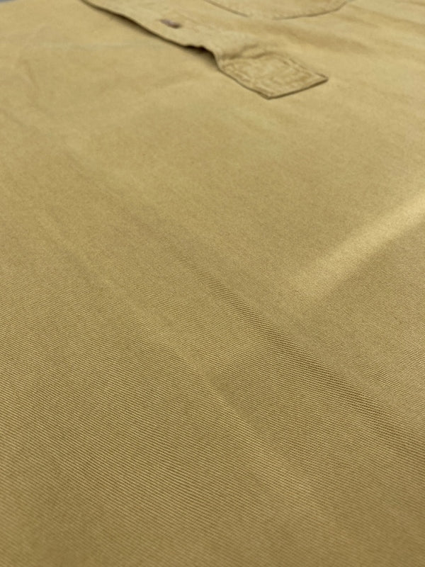 ダブルアールエル RRL 90s BAND COLLAR PULLOVER SHIRT バンド カラー プルオーバー シャツ ハーフ 三ツ星タグ Ralph Lauren 茶 長袖シャツ 無地 ブラウン Mサイズ 104MT-2072