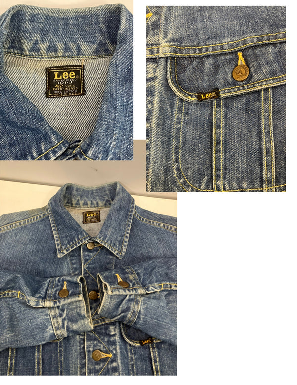 リー Lee 60's 60年代 四角黒タグ R表記 101-J デニムジャケット Gジャン トラッカー VINTAGE ヴィンテージ アメリカ製 MADE IN USA 42 LONG ジャケット ブルー 101MT-5041