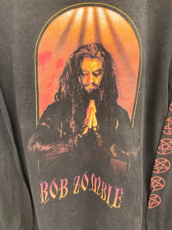 バンドTシャツ BAND-T 90s ヴィンテージ Vintage ROB ZOMBIE ロブゾンビ US古着 ロンT ブラック Lサイズ 101MT-2742