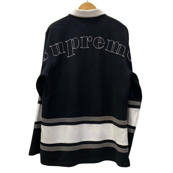 シュプリーム SUPREME 17AW HALF ZIP RUGBY SHIRT 長袖シャツ ラガーシャツ Tシャツ ブラック XLサイズ 201MT-4157