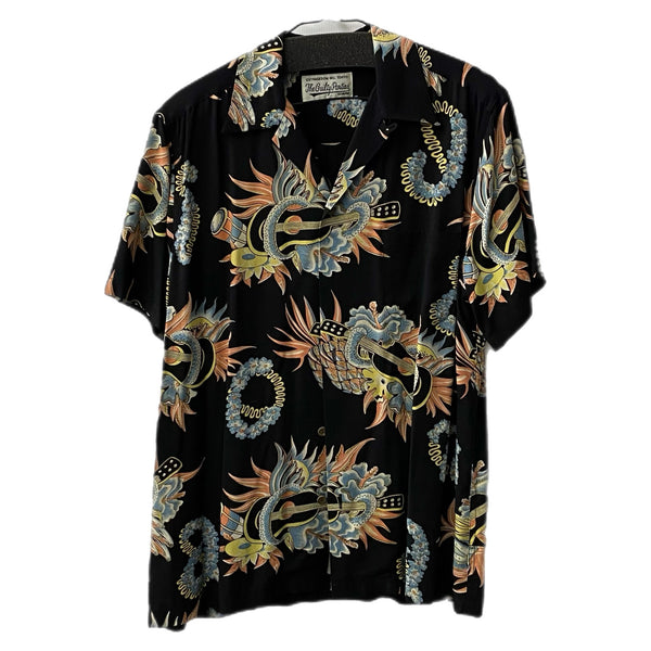 ワコマリア WACKO MARIA 18SS アロハシャツ JAMAICA FLOWERS 半袖シャツ ブラック Mサイズ 201MT-3350