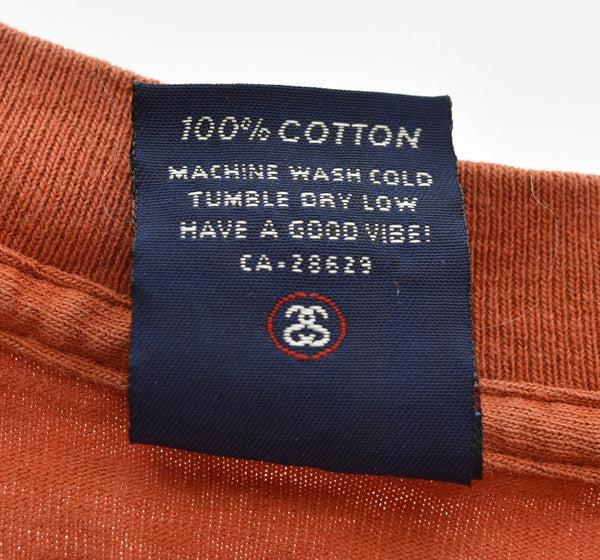 ステューシー STUSSY 90s Made in USA 紺タグ バイクT シングルステッチ 90's USA製 Tシャツ オレンジ Lサイズ 103MT-3183