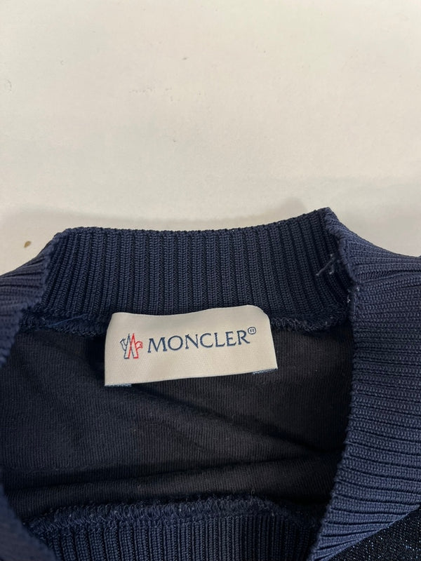 モンクレール MONCLER ABITO キッズ キラキラ ラメ グリッター 紺 D29548573005 829DD ワンピース 無地 ネイビー 4 anni 104cmサイズ 101KT-14
