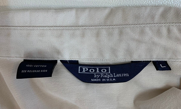 ラルフローレン POLO BY RALPH LAUREN 80~90's 三角タグ USA製 コットンツイル ジャケット スイングトップ アイボリー ジャケット Lサイズ