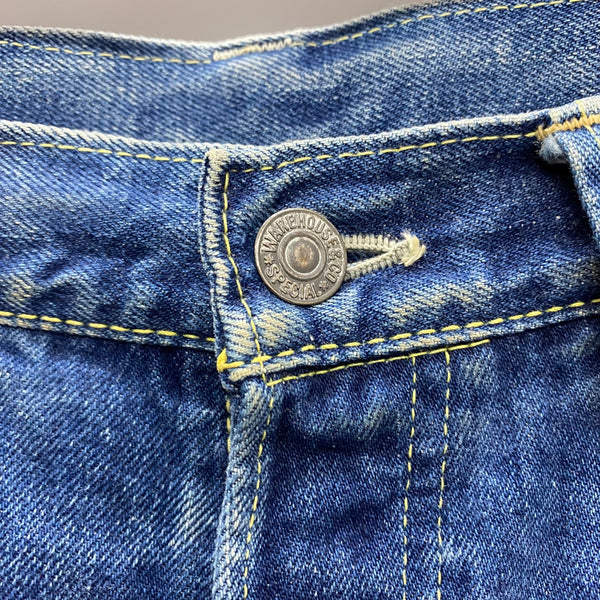 【曜日割引対象外】 ウエアハウス WAREHOUSE 1001XX GENUS デニムパンツ W32 デニム ブルー 201MB-1121 VB