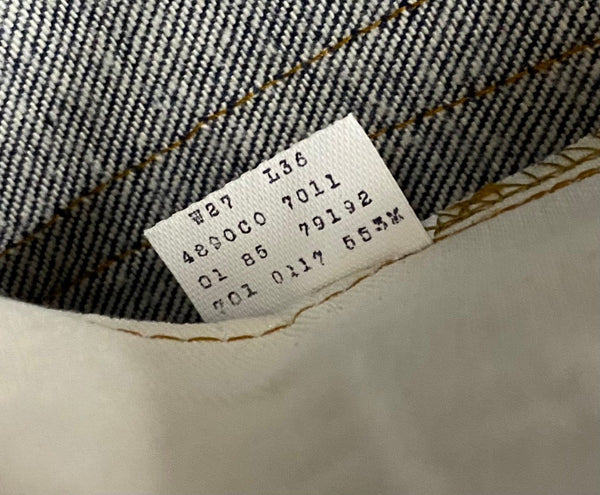 【曜日割引対象外】 リーバイス Levi's デッドストック 80's 701-0117 STUDENT USA製 デニム W27サイズ 201MB-724