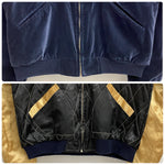 【曜日割引対象外】 東洋エンタープライズ TOYO ENTERPRISE 蛇髑髏 ヘビドクロ 別珍 サテンキルティング スカジャン ジャケット ネイビー Mサイズ 201MT-4273 VB