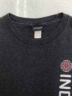 ヴィンテージ vintage 90s 00s INDEPENDENT インディペンデント PRINT S/S TEE プリント Tシャツ NHSタグ OLDSKATE スケボー 両面プリント 黒 Tシャツ ロゴ ブラック XLサイズ 104MT-1208