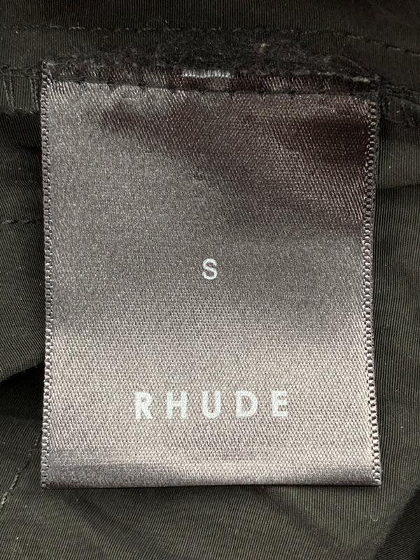 ルード RHUDE ドローストリング カーゴパンツ サイドボタン スリット USA製 BLACK 黒 無地 ボトムスその他 ブラック Sサイズ 104MB-78