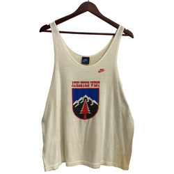 【曜日割引対象外】 ナイキ NIKE 80's Cascade Run Off Athletic West Club 紺タグ USA製 タンクトップ Tシャツ ホワイト Lサイズ 201MT-4145 VB