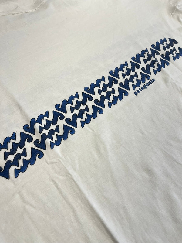 パタゴニア PATAGONIA 90s Vintage ヴィンテージ USA製 Benetical T's  波柄 プリントTシャツ 半袖 白 XL Tシャツ ホワイト LLサイズ 101MT-4703