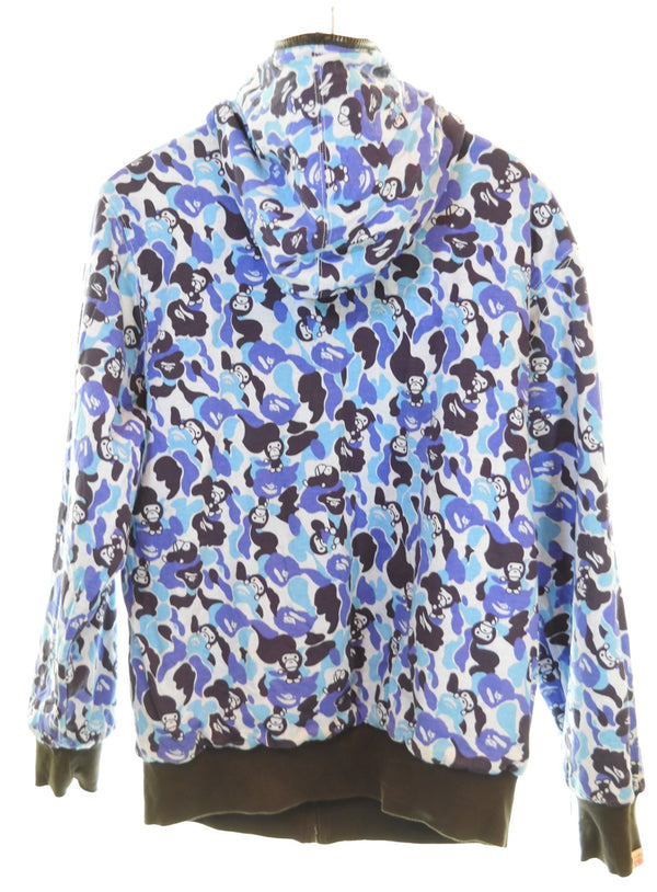 アベイシングエイプ A BATHING APE BABY MILO リバーシブル ジップアップパーカー サル  パーカ ブラック Mサイズ 103MT-3243