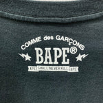 アベイシングエイプ A BATHING APE 大阪限定 COMME des GARCONS コラボ Tシャツ ブラック XLサイズ 201MT-4798