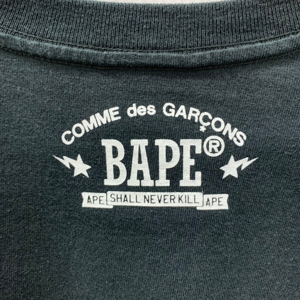 アベイシングエイプ A BATHING APE 大阪限定 COMME des GARCONS コラボ Tシャツ ブラック XLサイズ 201MT-4798
