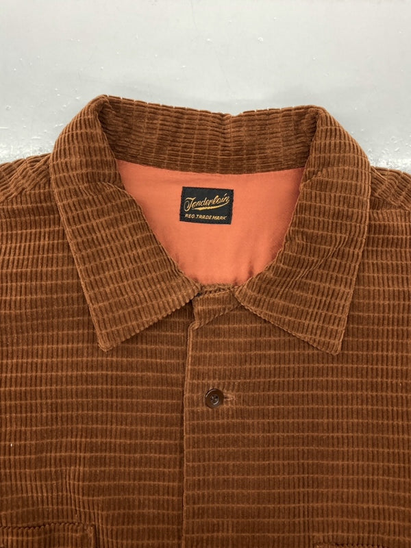 テンダーロイン TENDERLOIN L/S CORDUROY SHIRT コーデュロイ シャツ 長袖 ボタン 茶 長袖シャツ 無地 ブラウン Lサイズ 104MT-894