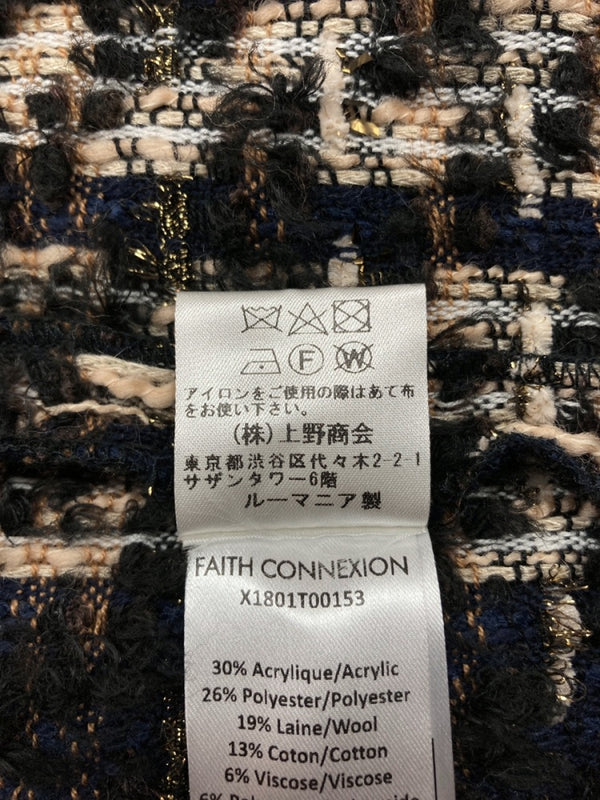 フェイスコネクション FAITH CONNEXION Tweed Over Shirt ツイード オーバー シャツ コート 914682 ジャケット チェック マルチカラー Sサイズ 104MT-608