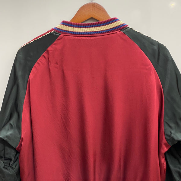 【曜日割引対象外】 スカルフライト SKULL FLIGHT MYOSEN スカジャン タグ欠損 ジャケット レッド 201MT-4716 VB