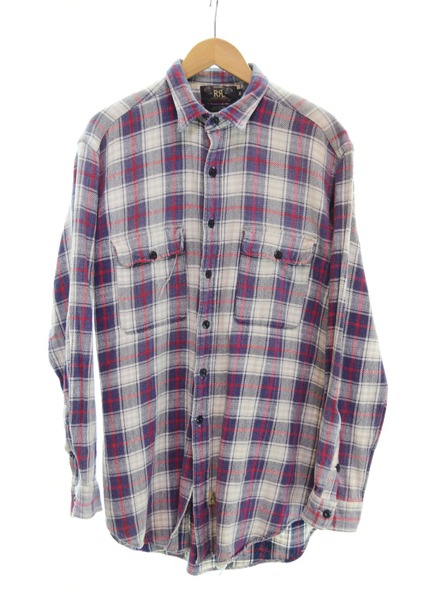 ダブルアールエル RRL 90's 90年代 三ツ星タグ ネルシャツ チェックシャツ 長袖シャツ マルチカラー Mサイズ 103MT-2287